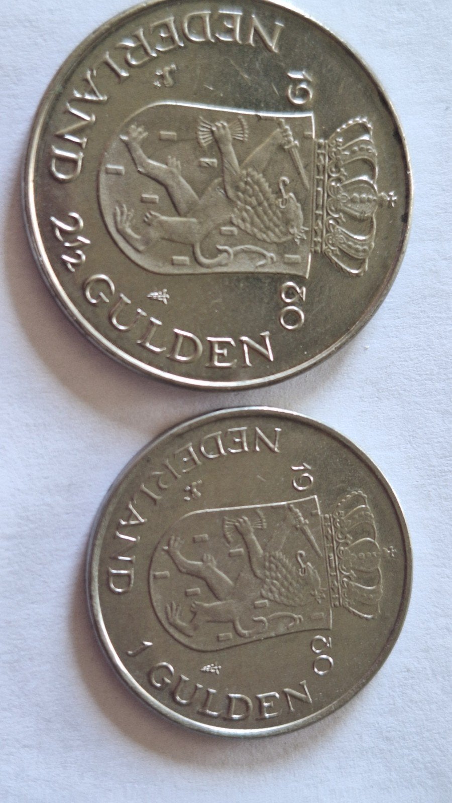 Set van 2½ en 1 Gulden munten, Koningin Juliana 1960, Ophalen, Koningin Juliana, Setje, Zilver