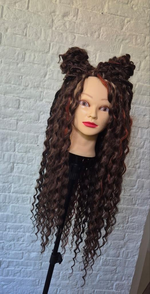 Dreadlocks Vlechten Set Donkerbruin 55DE krullen dread, Ophalen of Verzenden, Nieuw, Pruik of Haarverlenging