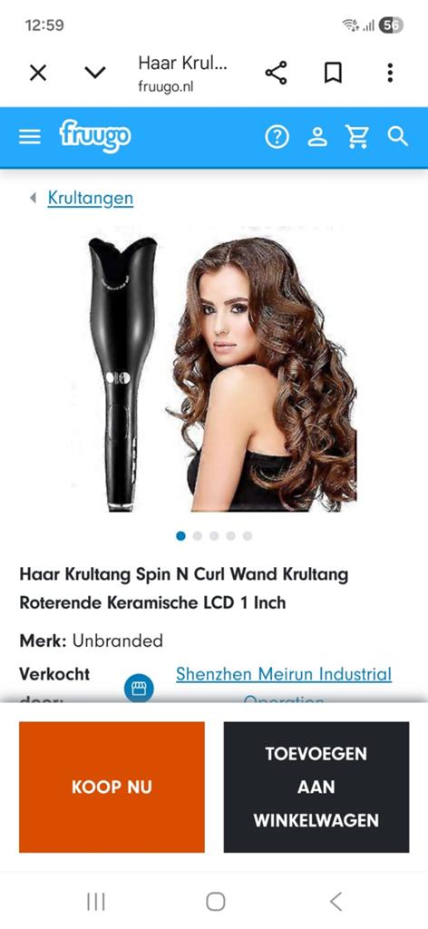 Haar Krultang Spin N Curl, Ophalen of Verzenden, Krultang of Stijltang