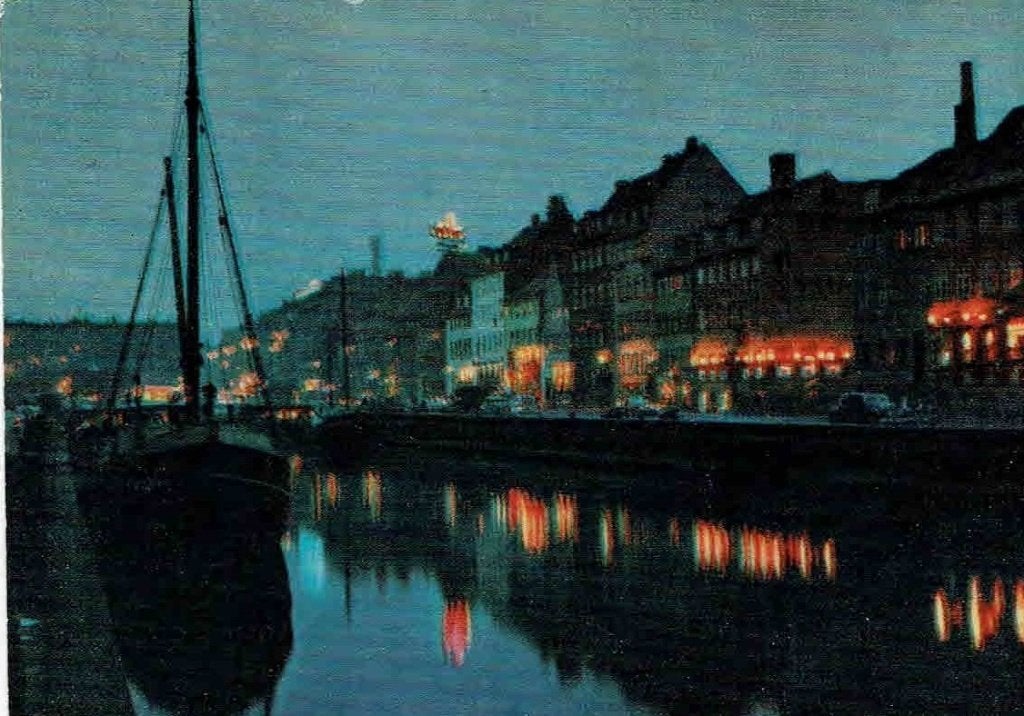 Denemarken 1965 Kopenhage Nyhaven By Nicht Wenen Oostenrijk, Verzenden, 1960 tot 1980, Gelopen, Stad of Dorp