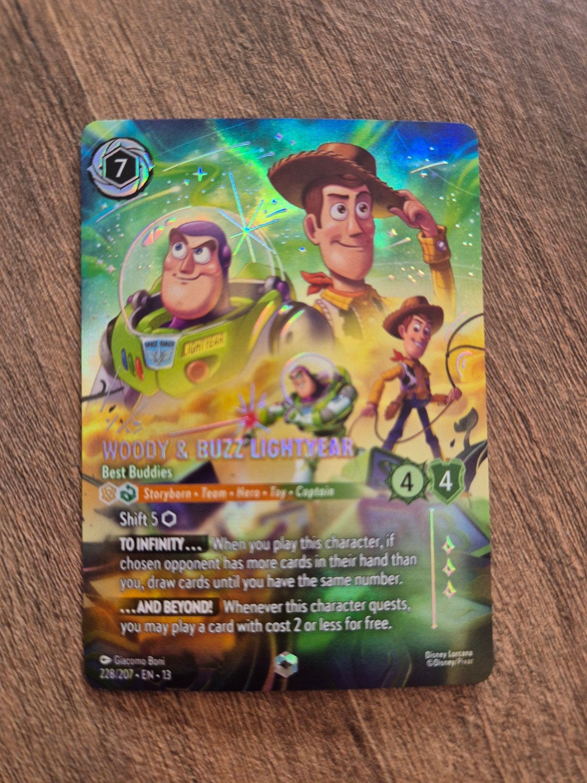 Woody & Buzz Lightyear - Best Buddies #228 Enchanted, Ophalen of Verzenden, Nieuw, Losse kaart, Foil