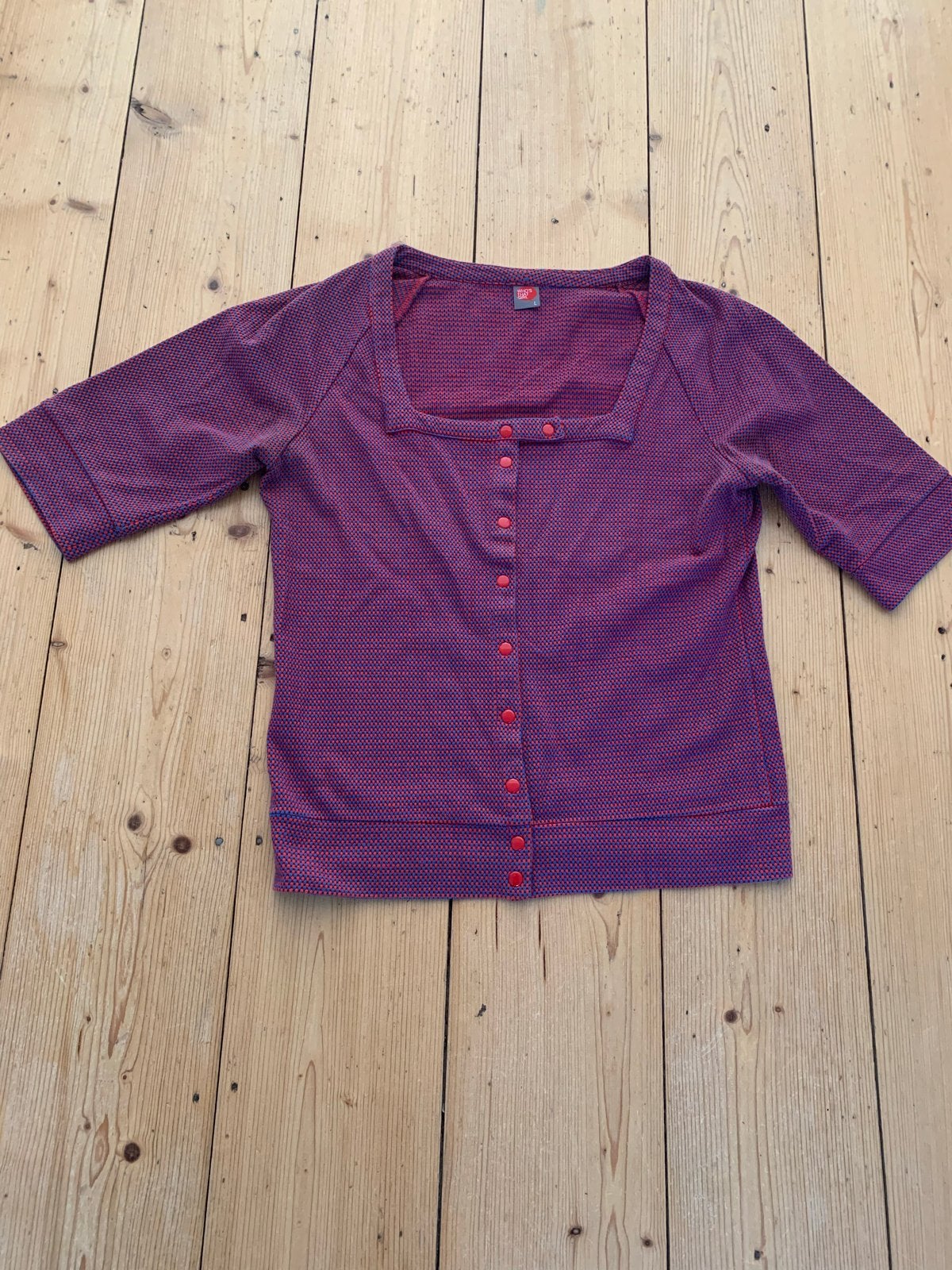 Who's That Girl shirt rood/blauw maat L, Maat 42/44 (L), Ophalen of Verzenden, Korte mouw, Gedragen