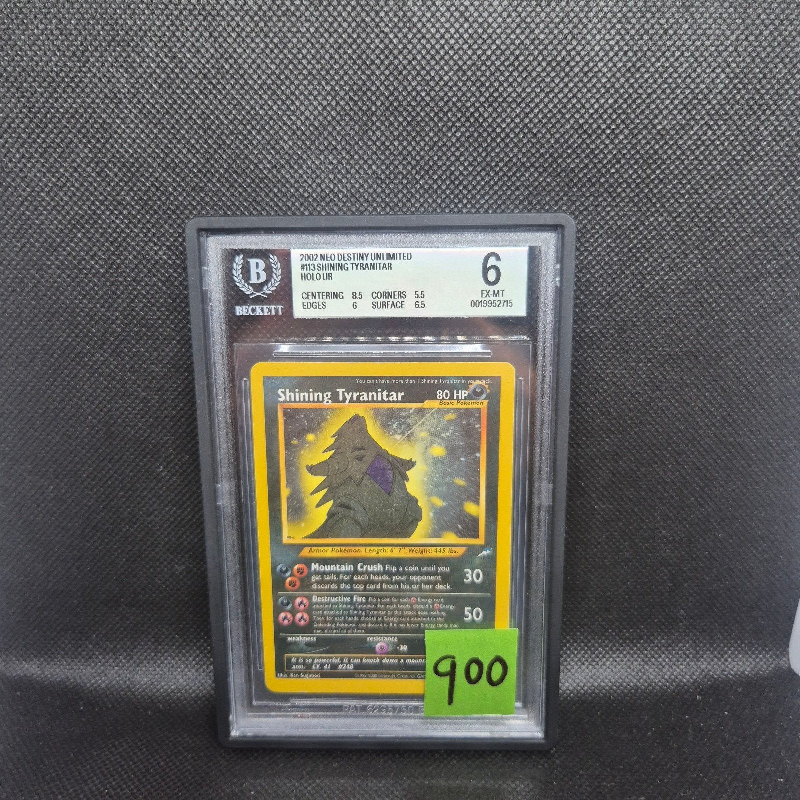 Shining Tyranitar Holo Neo Destiny BGS 6, Ophalen of Verzenden, Zo goed als nieuw