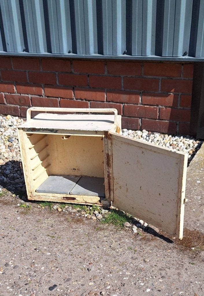 Vintage metalen draagbare koelbox (frigo-box), koelkist., Gebruikt, Koelbox, ., Ophalen of Verzenden