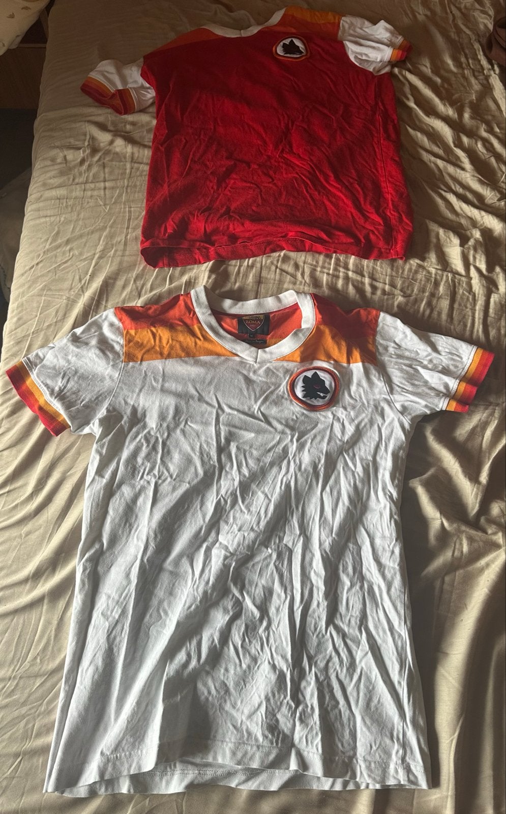 2 authentieke AS Roma retro shirts maat M, Overige maten, Ophalen of Verzenden, Voetbal, Gedragen