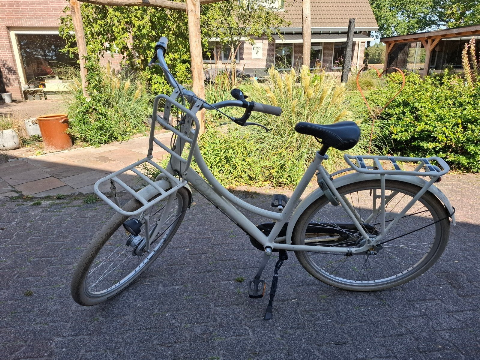 Damesfiets met voordrager en bagagedrager, Fietsen en Brommers, Versnellingen, Trommelrem, Ophalen, Overige merken