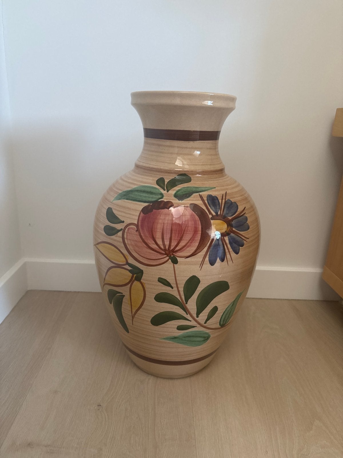 Vintage Bay Keramiek Vaas W. Germany - Bloemenpatroon, Ophalen