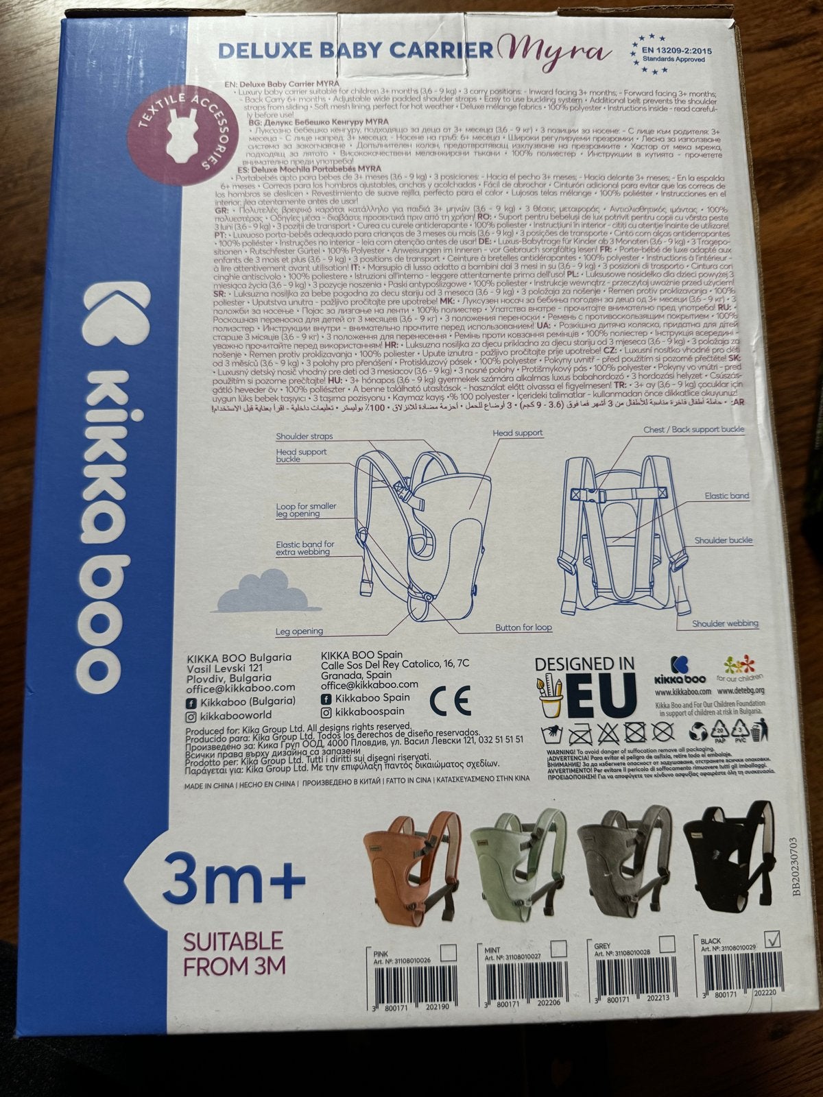 Kikka Boo Myra Deluxe Baby Carrier - Nieuw in doos, Nieuw, Buik, Draagzak, Ophalen