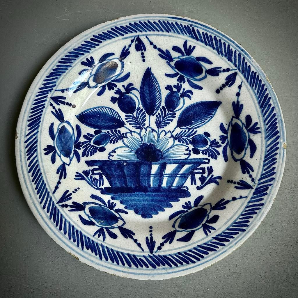 Antieke Delftse Blauw-Witte Schotel - 17e/18e Eeuw, Ophalen of Verzenden
