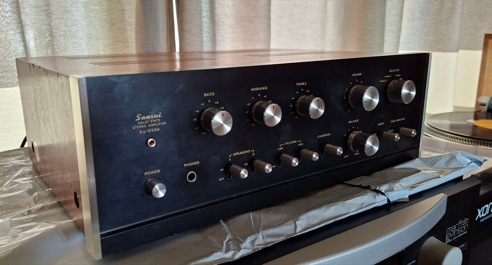 Sansui AU-555A solid state versterker, Audio, Tv en Foto, Versterkers en Receivers, Gebruikt, Stereo, Minder dan 60 watt, Overige merken
