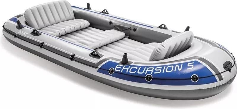 De Intex  boot Excursie 5 68325NP, Watersport en Boten, Kano's, Zo goed als nieuw, Overige typen, Drie personen of meer, Opblaasbaar