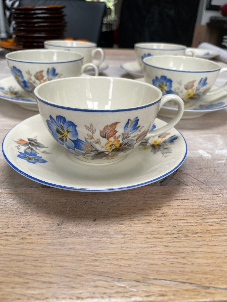5 Chodziez kop en schotels, Ophalen of Verzenden, Zo goed als nieuw, Porselein, Kop en/of schotel