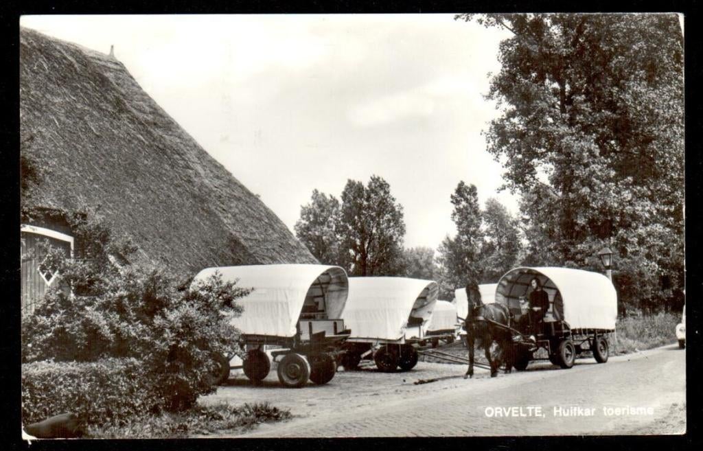 Oude Ansicht - Orvelte - Huifkar Toerisme 1975 Dr., Ophalen of Verzenden, 1960 tot 1980, Gelopen, Drenthe