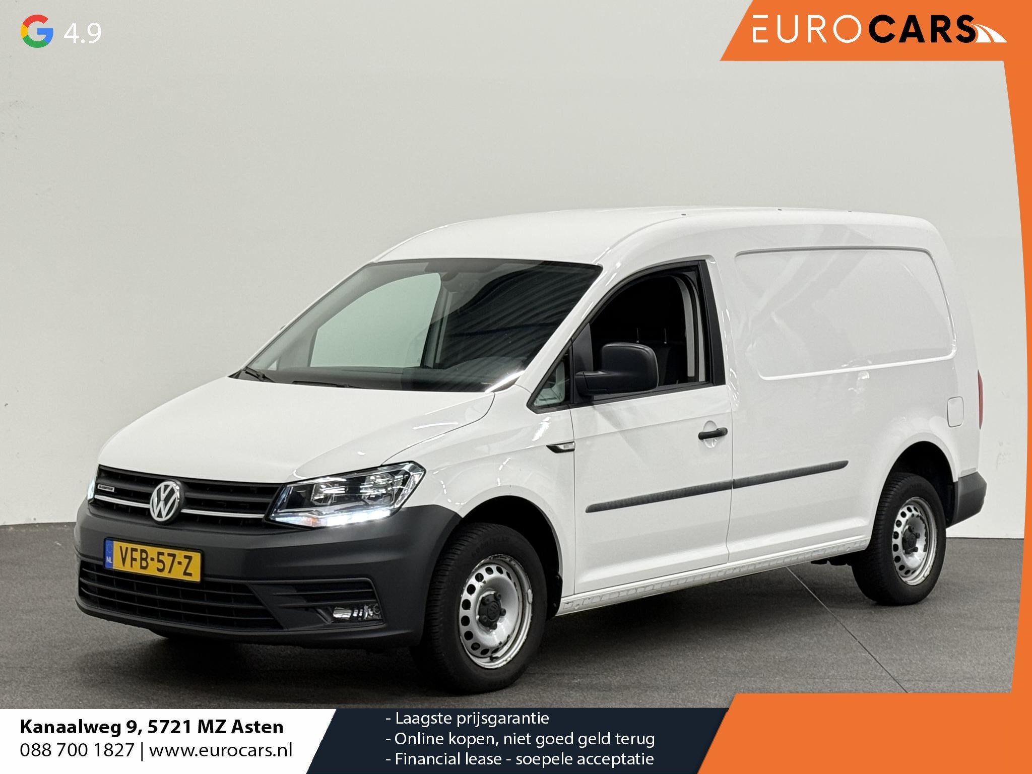 Volkswagen Caddy 1.4 TGI L2H1 EcoFuel Maxi Comfortline Airco, Auto's, Dealer onderhouden, Stof, Gebruikt, Zwart