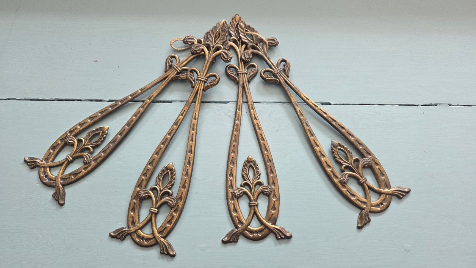 4 oude Franse ornamenten 24 cm lang, Ophalen of Verzenden