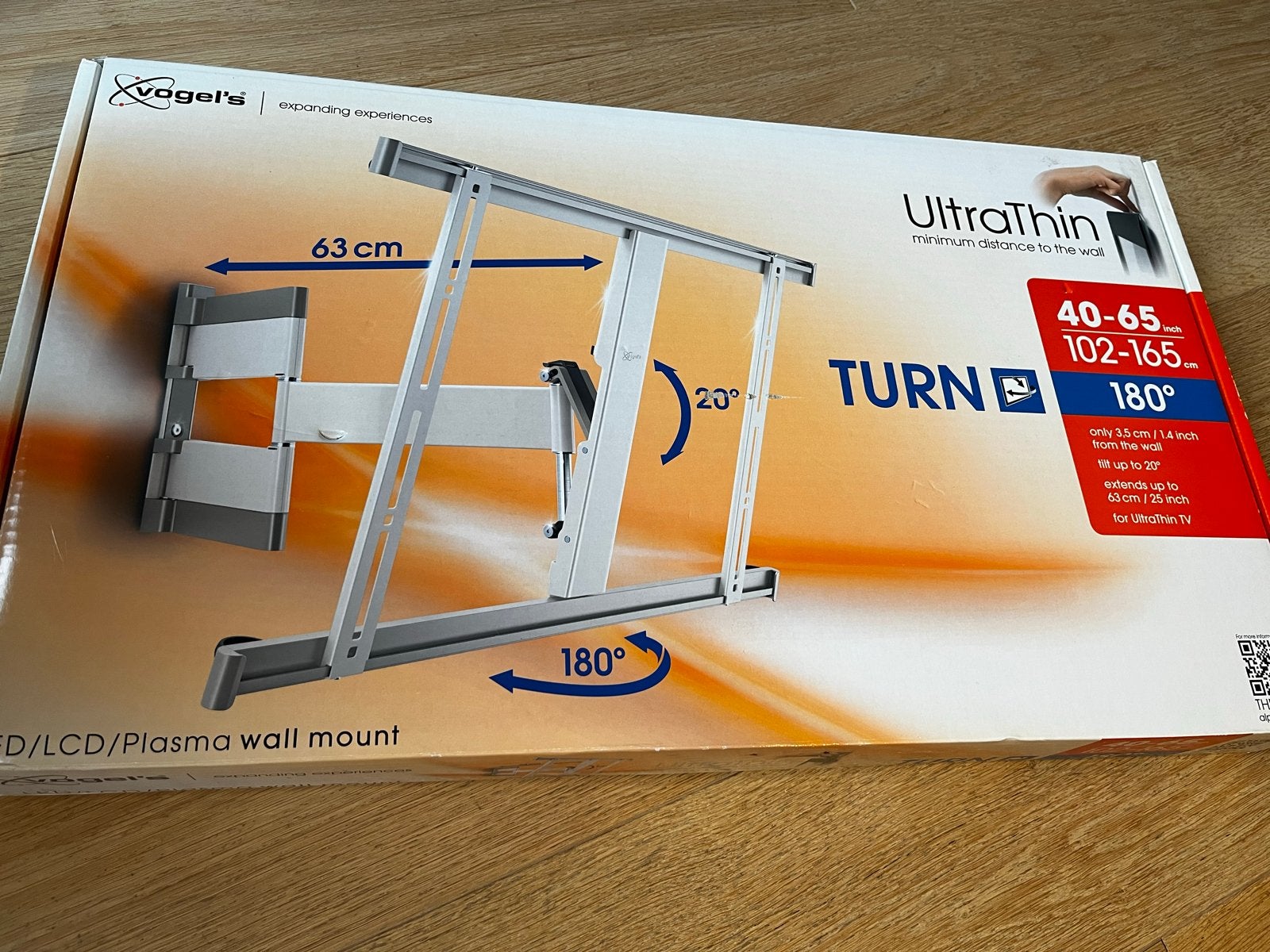 Vogel's THIN 345 UltraThin TV wandbeugel, 40-65 inch, Audio, Tv en Foto, Ophalen, Nieuw