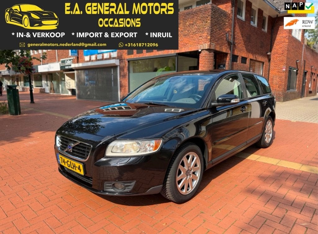 Volvo V50 1.8 2008 | DEALER ONDERHOUDEN, Auto's, Voorwielaandrijving, Euro 5, 4 cilinders, Zwart