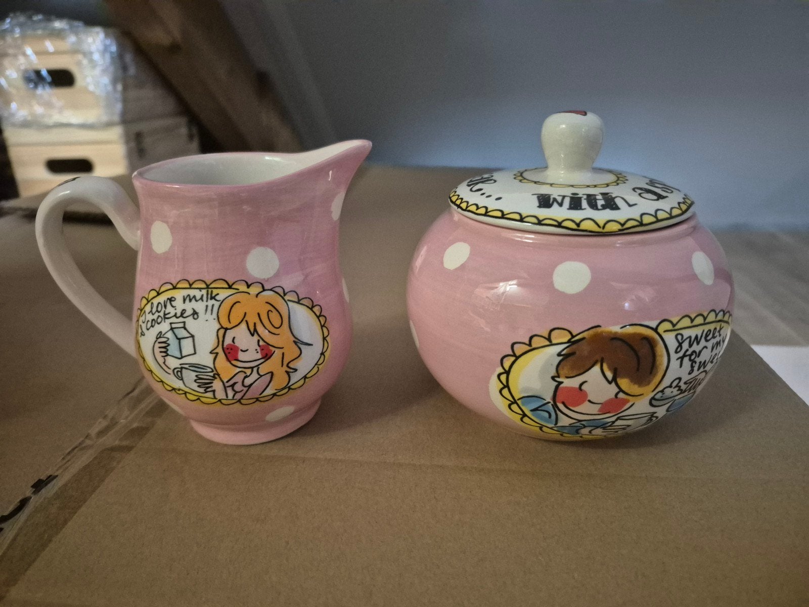 Melk en suikerset Blond Amsterdam, Ophalen of Verzenden, Zo goed als nieuw, Aardewerk, Overige typen