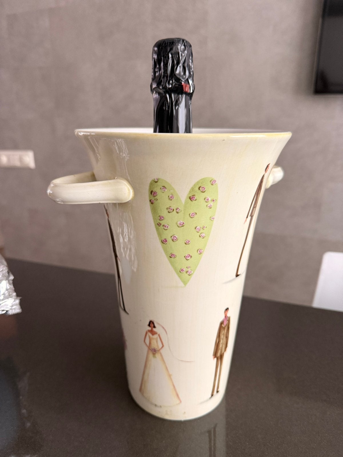 Champagnekoeler / Wijnkoeler - Bruiloftsthema. Nieuw, Beige, Overige stijlen, Ophalen of Verzenden, Zo goed als nieuw