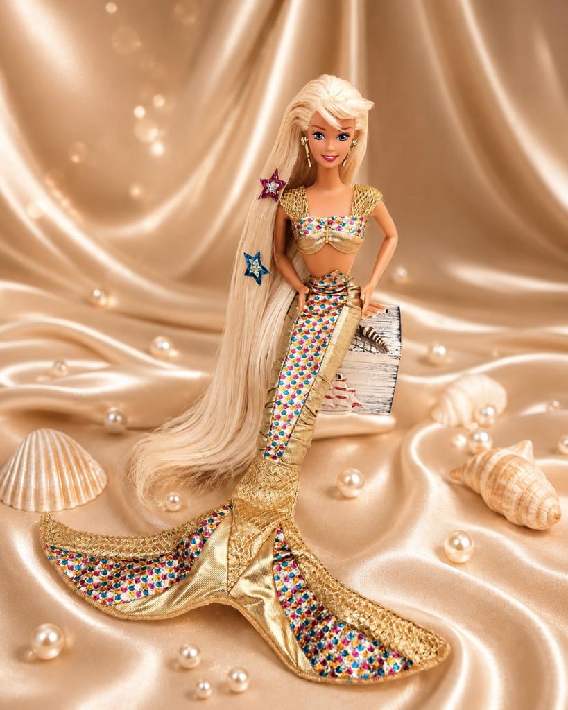 Barbie jewel hair mermaid, Kinderen en Baby's, Ophalen of Verzenden, Gebruikt, Barbie