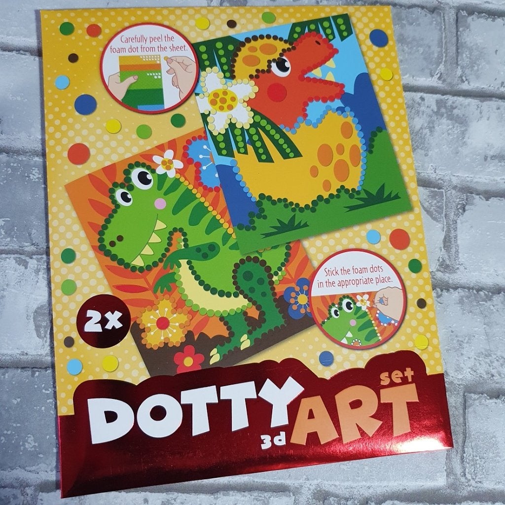 Dotty art diy kit – Dino – Zelf maken – Kinderen knutselen, D, Nieuw, Ophalen of Verzenden, D