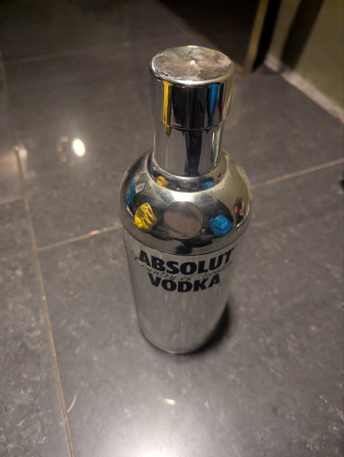 XL Absolut Vodka Cocktail Shaker - 30 cm, Zilver, Ophalen of Verzenden, Metaal, Overige merken