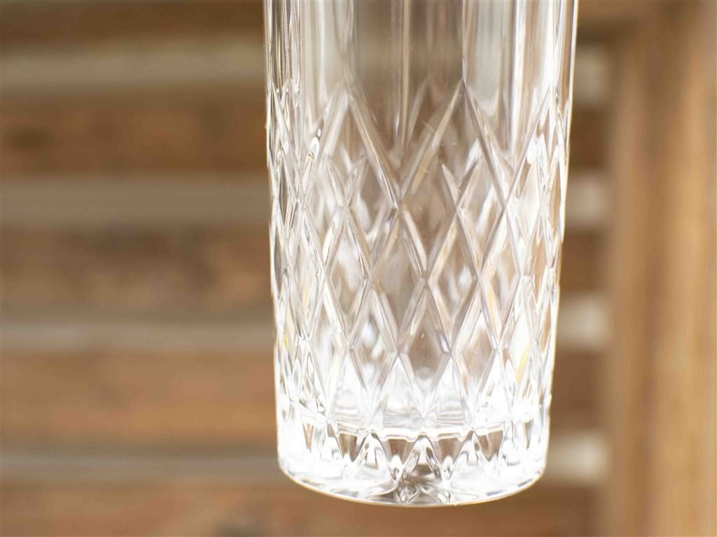 3 Cristal RCR longdrink glazen 38753, Gebruikt, Ophalen of Verzenden, Bord(en), Overige stijlen