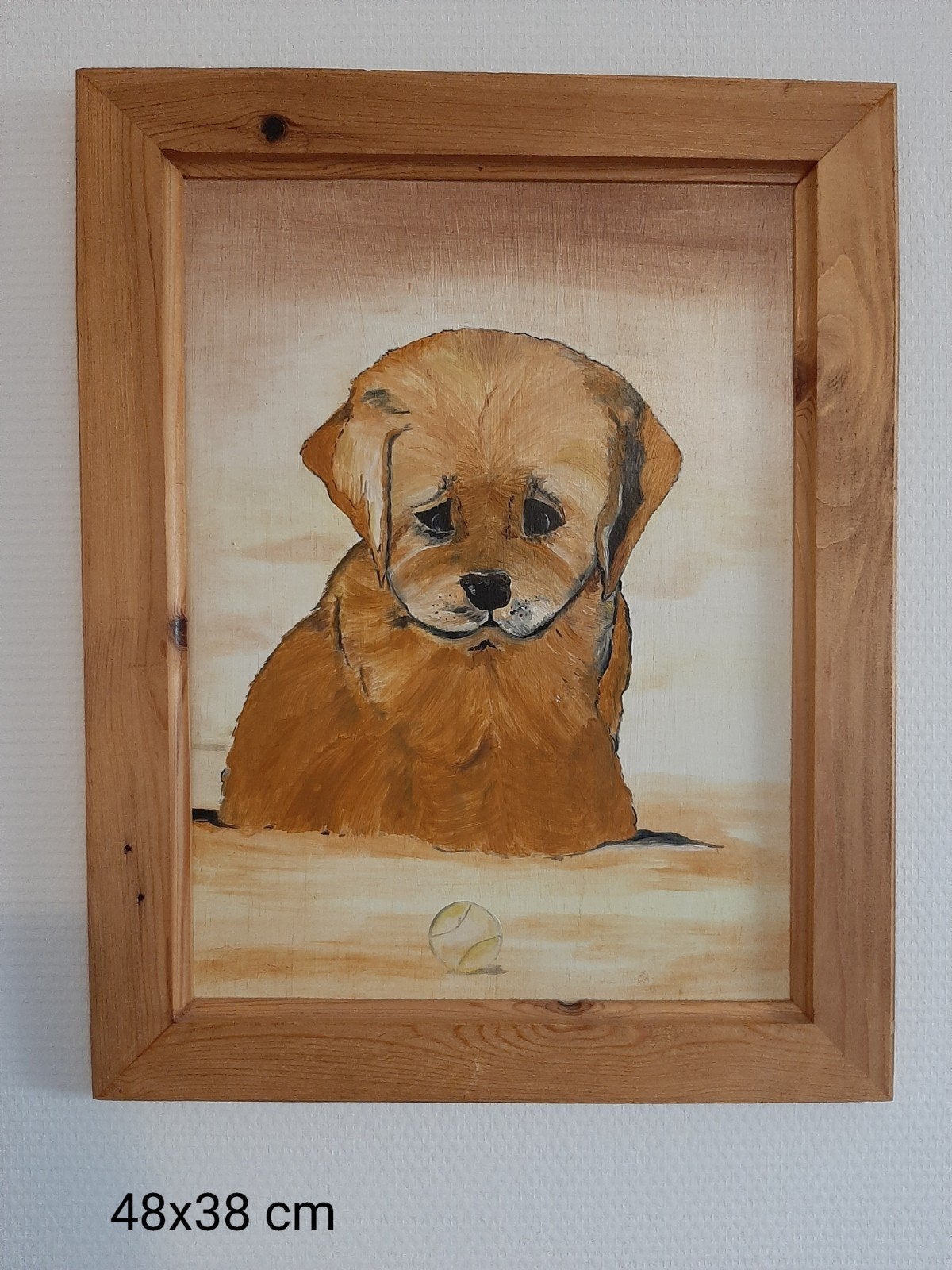 schilderij jong hondje, Ophalen of Verzenden