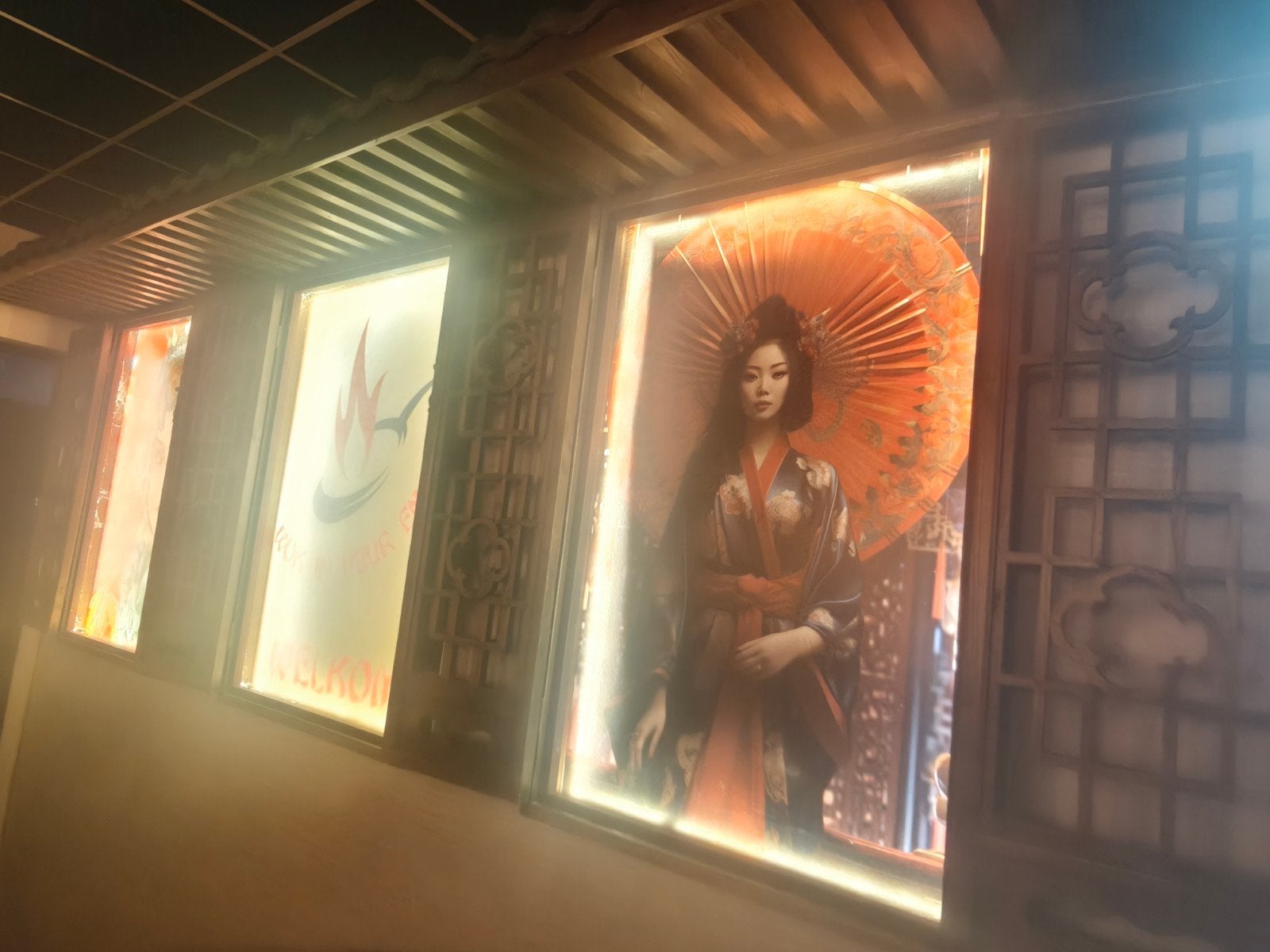 Aziatische Wanddecoratie met Verlichte Afbeeldingen, Hout, Wanddecoratie, Ophalen of Verzenden, China