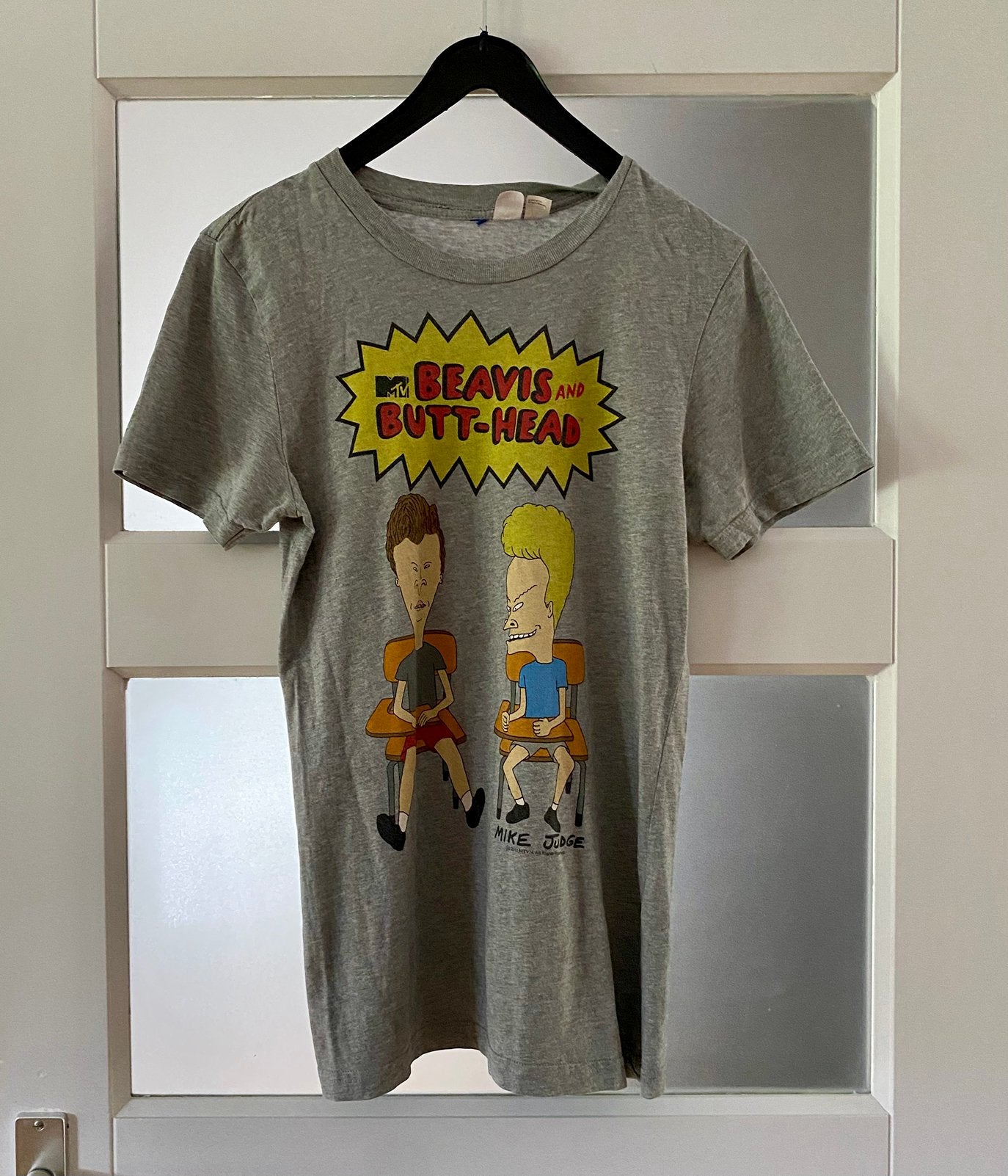 Vintage MTV Beavis and Butt-Head T-shirt - maat XS, Ophalen of Verzenden, Zo goed als nieuw, Maat 46 (S) of kleiner, Grijs