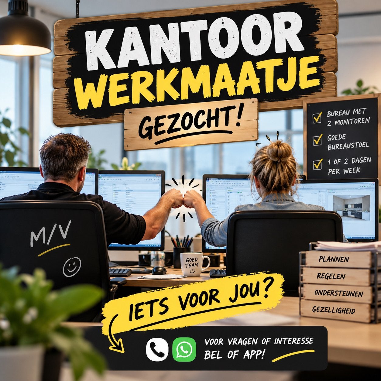 Kantoor maatje gezocht, Ophalen