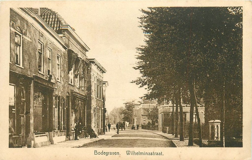 701-260-003 Bodegraven Wilhelminastraat, Verzamelen, Ansichtkaarten | Nederland, Verzenden, Voor 1920, Zuid-Holland