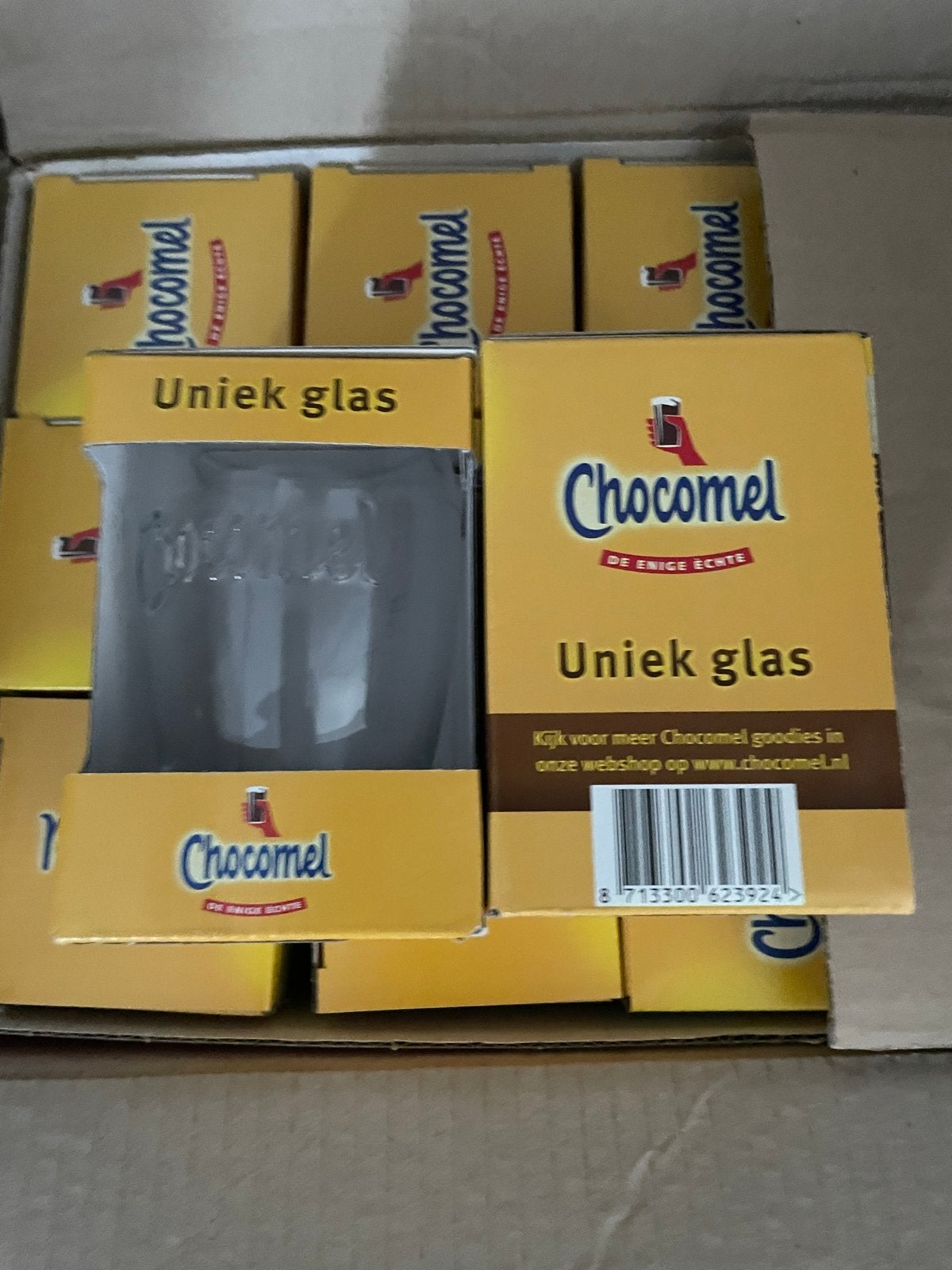Cocomel glazen - Unieke Chocomel drinkglazen, Huis en Inrichting, Nieuw, Ophalen of Verzenden, Meerkleurig, Overige merken