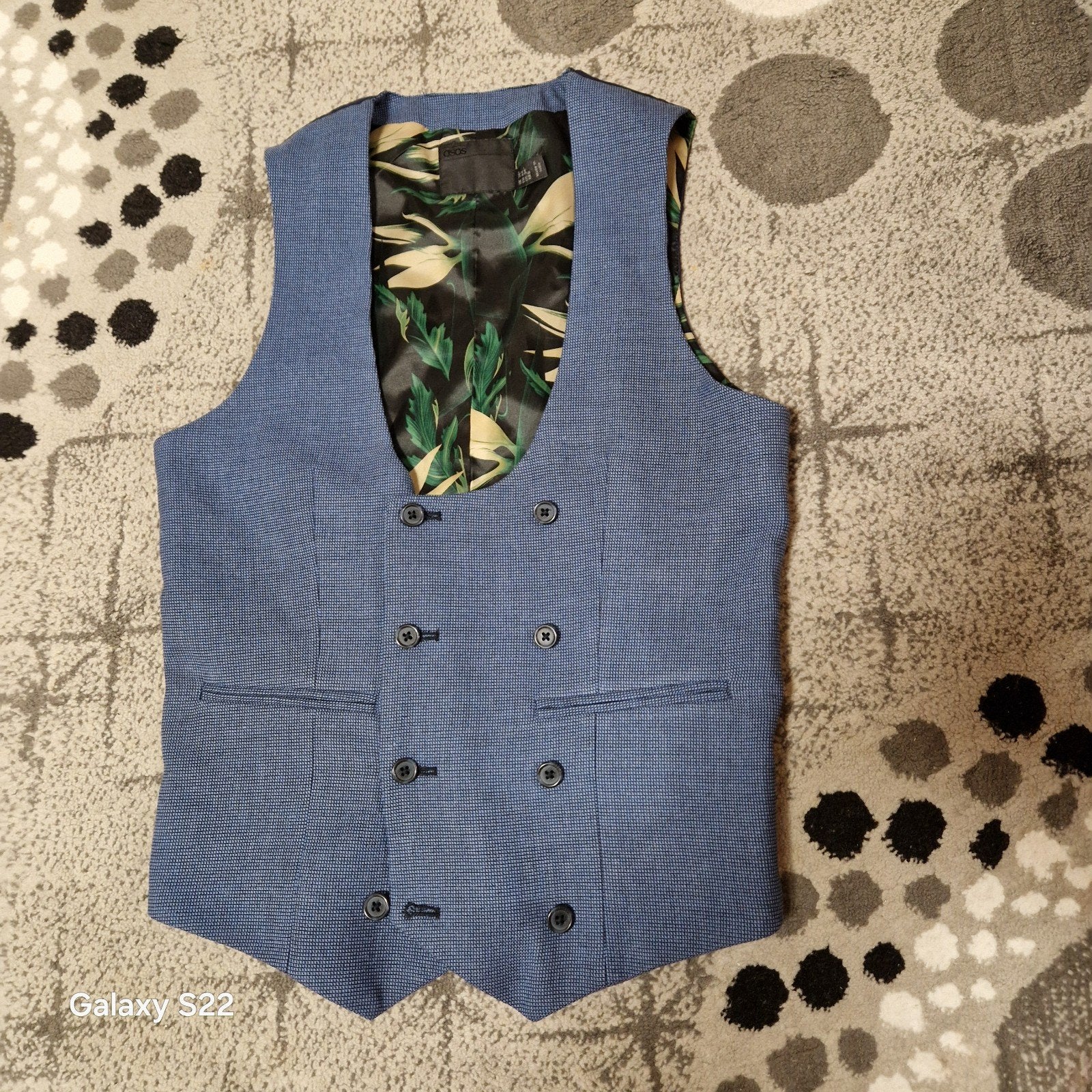 Prachtige heren Gilet van Asos, Blauw, Maat 42/44 (L), Ophalen of Verzenden, Zo goed als nieuw