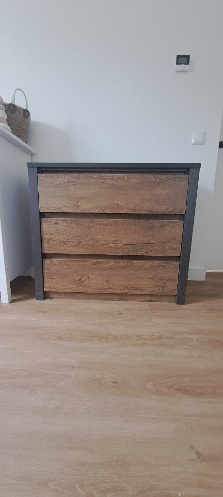 Dressoir | Ladekast | Antraciet | Hout, Huis en Inrichting, Kasten | Ladekasten, Ophalen, 50 tot 100 cm, Zo goed als nieuw, 3 of 4 laden