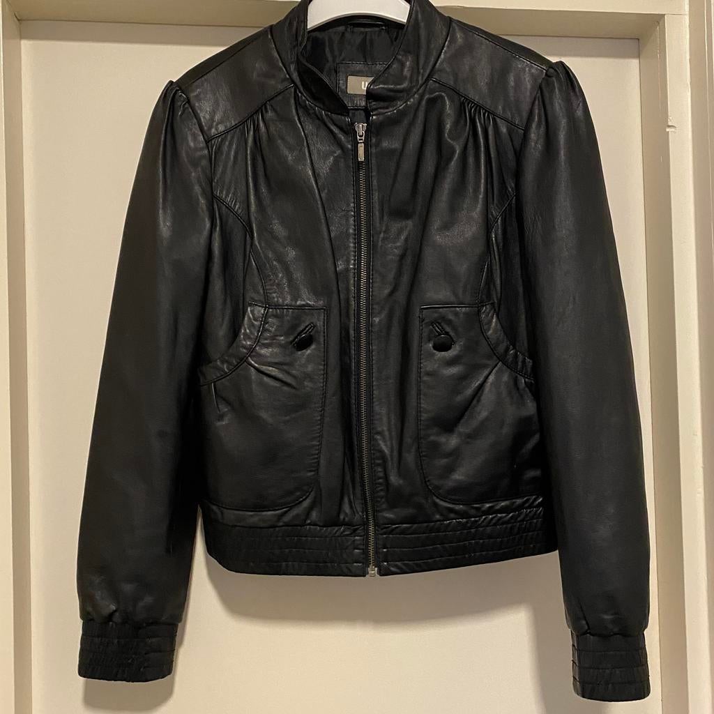 WE LEDEREN ZOMER BOMBER JASJE 42 (38?), Ophalen of Verzenden, Zo goed als nieuw, Maat 38/40 (M), Zwart