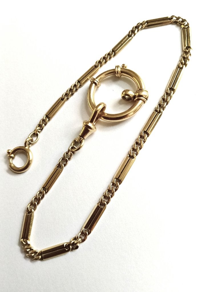 Antieke gouden Victoriaanse Horlogeketting/chatelaine, Ophalen of Verzenden, Goud, Overige merken, 1900 tot 1930