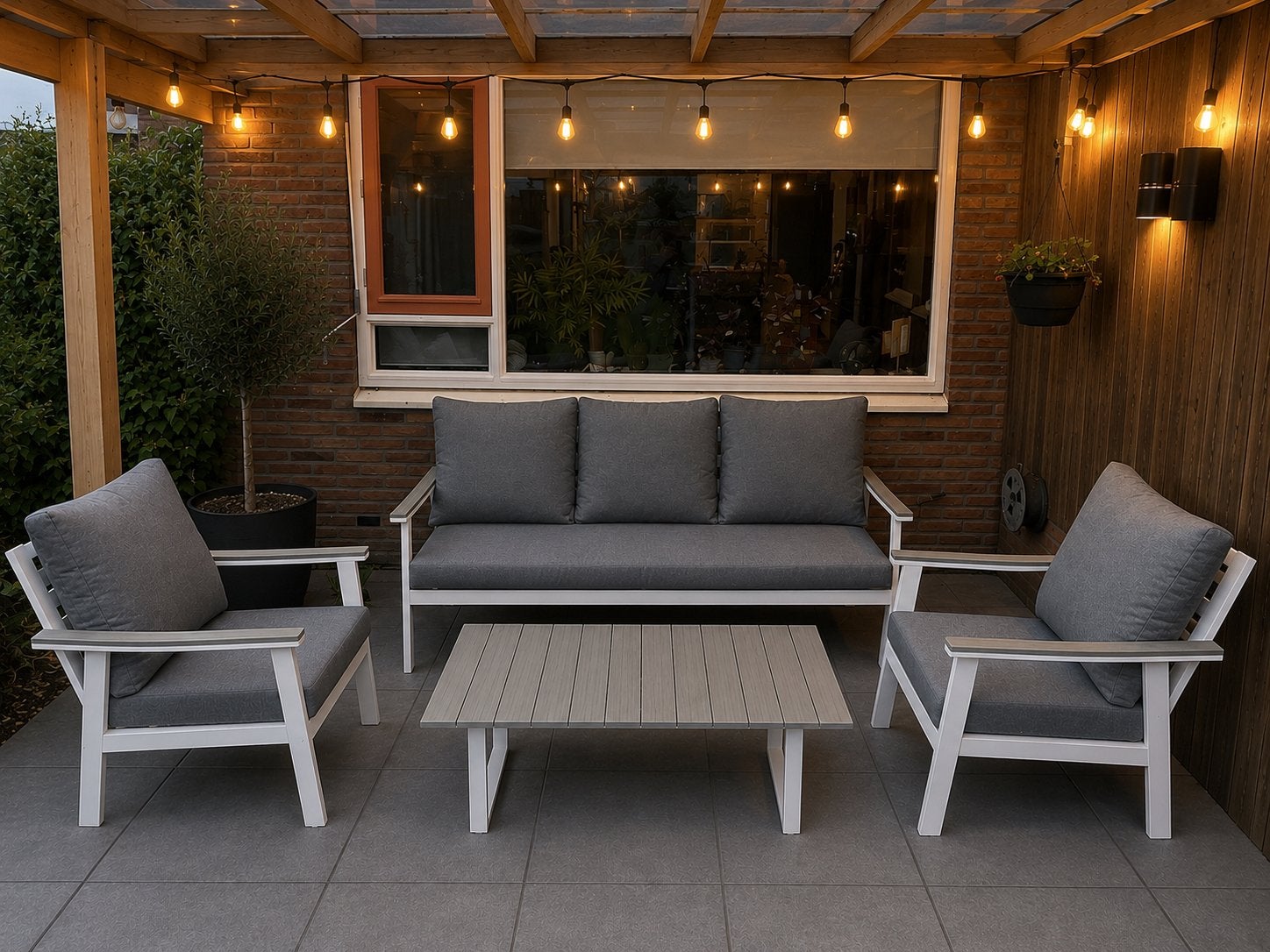 Moderne loungeset 1,5 jaar oud, Tuin en Terras, Tuinsets en Loungesets, Ophalen, 5 zitplaatsen, Aluminium, Zo goed als nieuw