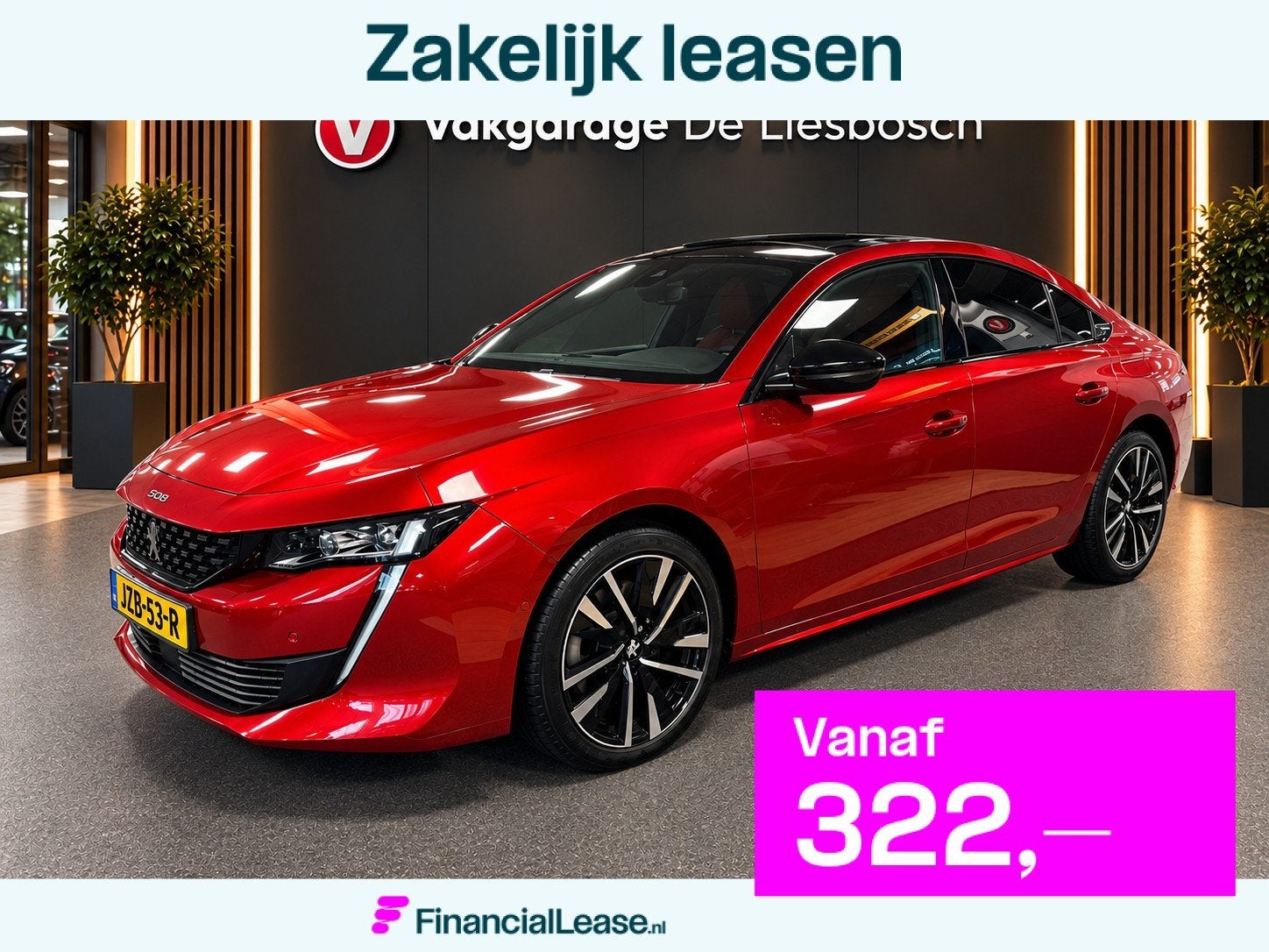 Peugeot 508 1.6 HYbrid GT 225pk Panorama-dak / Leder / Led /, Gebruikt, Euro 6, 4 cilinders, 1695 kg