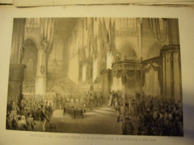 Map Inhuldiging Willem III 12 Mei 1849 Amsterdam. 2 Litho's, Antiek en Kunst, 1800 - 1899, Ophalen of Verzenden, Blanco verso