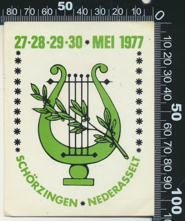 Sticker: Schorzingen 1977 - Nederasselt, Ophalen of Verzenden, Zo goed als nieuw, Bedrijf of Vereniging