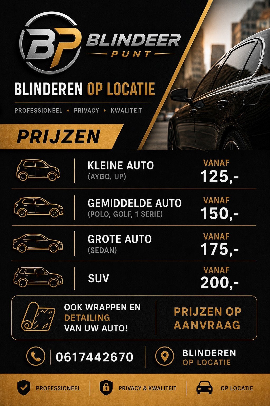 Ramen blinderen op locatie!Scherpe prijzen scherpe kwaliteit, Ophalen