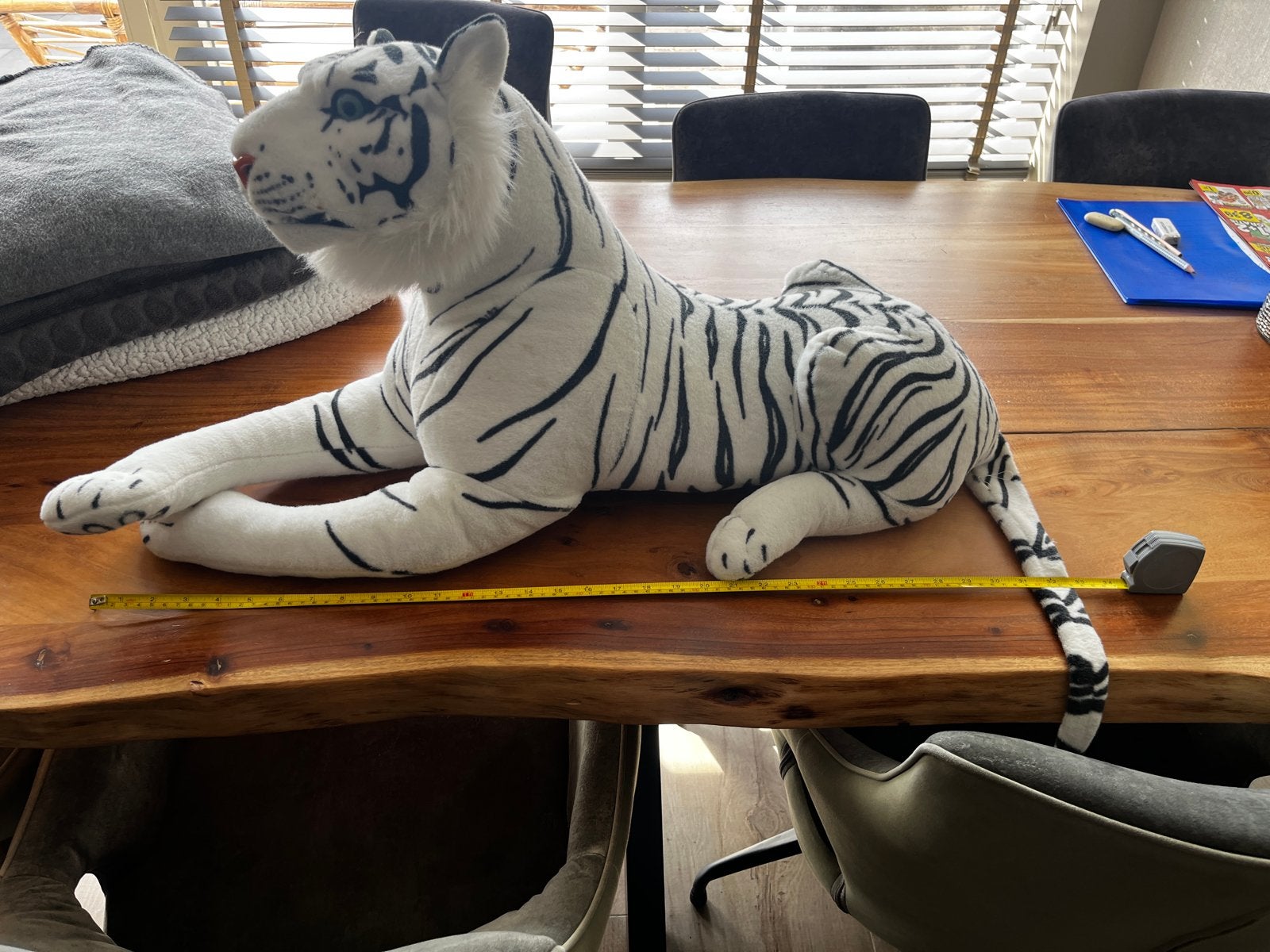 Grote witte tijger knuffel - Zo goed als nieuw, Kinderen en Baby's, Ophalen, Zo goed als nieuw, Middelgroot (20 tot 80 cm), Wit