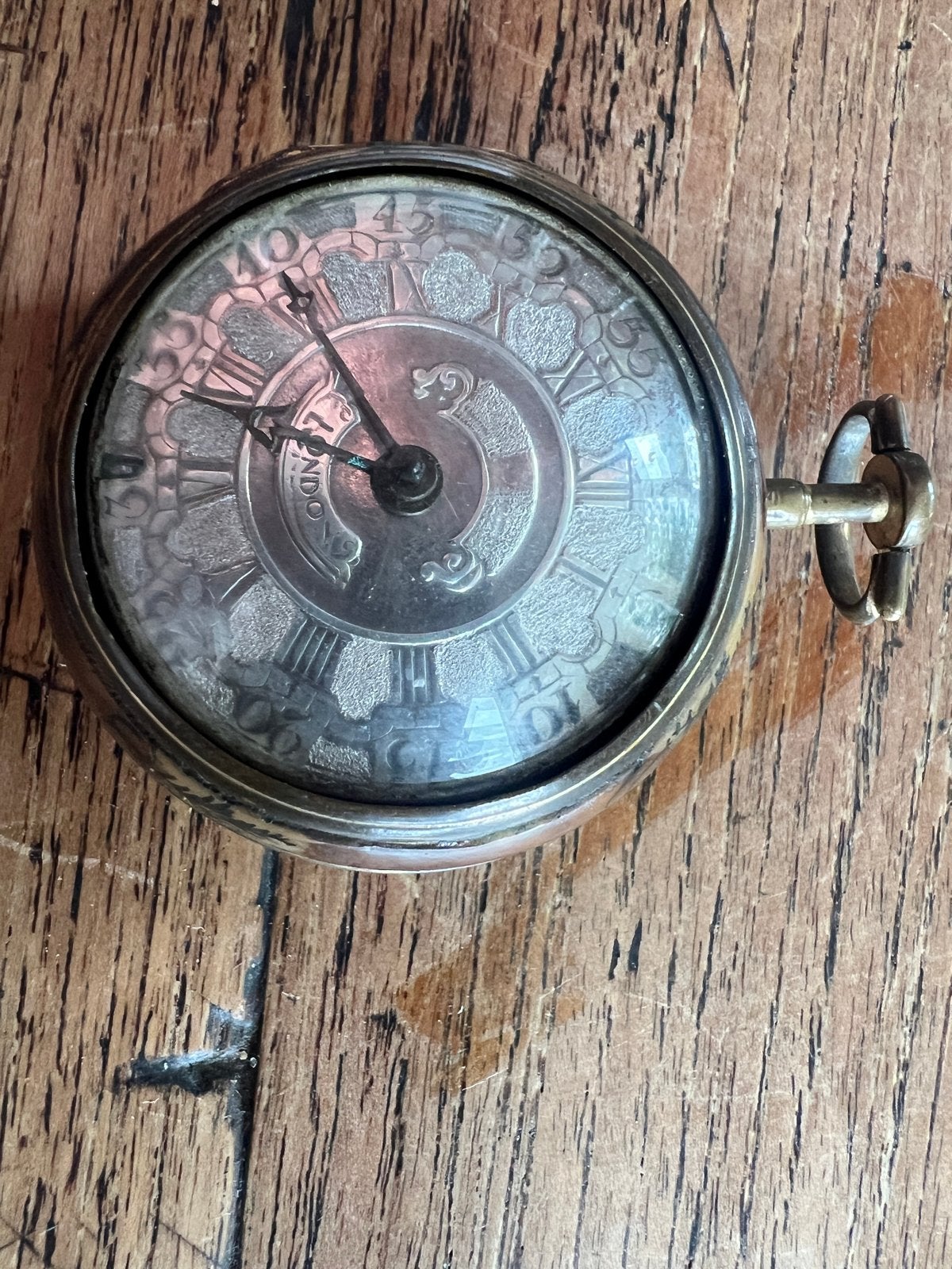 Antiek Engels Spillegang Zakhorloge Marmaduke Storr, 18e Eeu, Overige merken, Zakhorloge, Ophalen of Verzenden, Voor 1900