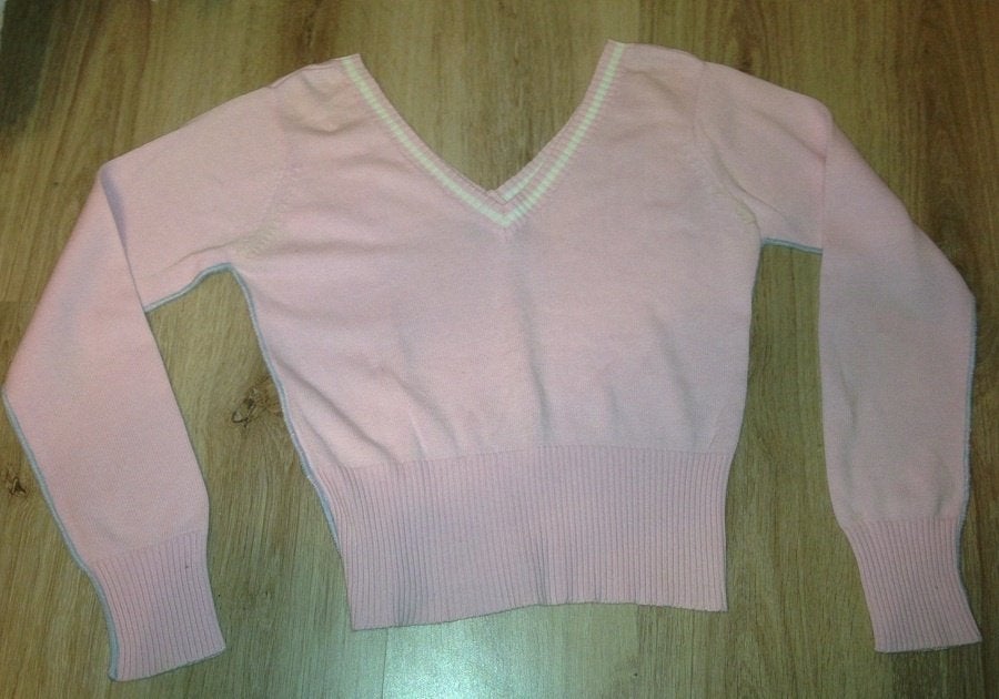 Licht roze v-hals crop trui croptrui van Lulu Castagnette L, Maat 42/44 (L), Nieuw, Ophalen of Verzenden, Roze