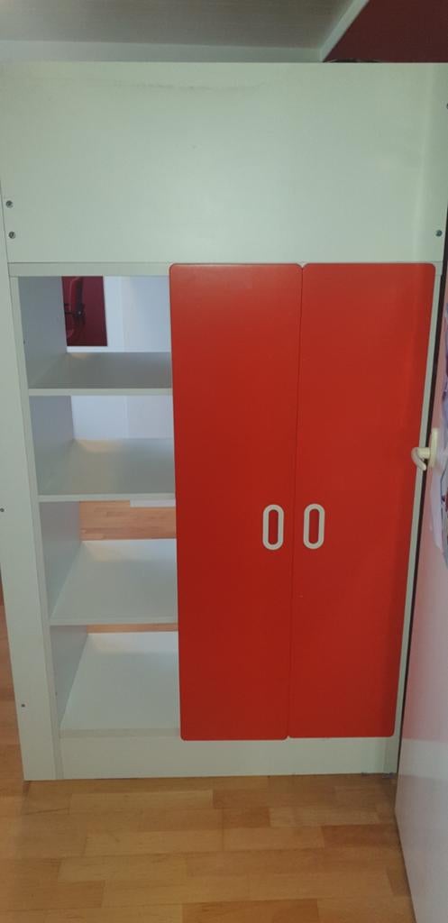 Hoogslaper Ikea met kleerkast, bureau en speelgoedkist, Huis en Inrichting, Ophalen, Gebruikt, Eenpersoons, 200 cm