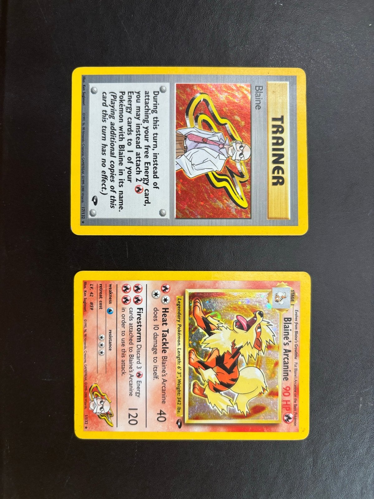 Blaine's Arcanine & Blaine Holo Bundle - Gym Challenge, Ophalen of Verzenden, Gebruikt, Meerdere kaarten, Foil