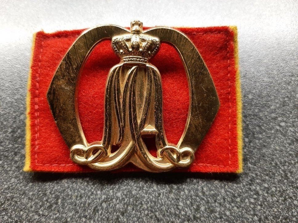 Militaire Academie  - met doorgestikte achtergrond  KL, Verzamelen, Ophalen of Verzenden, Landmacht, Nederland, Embleem of Badge