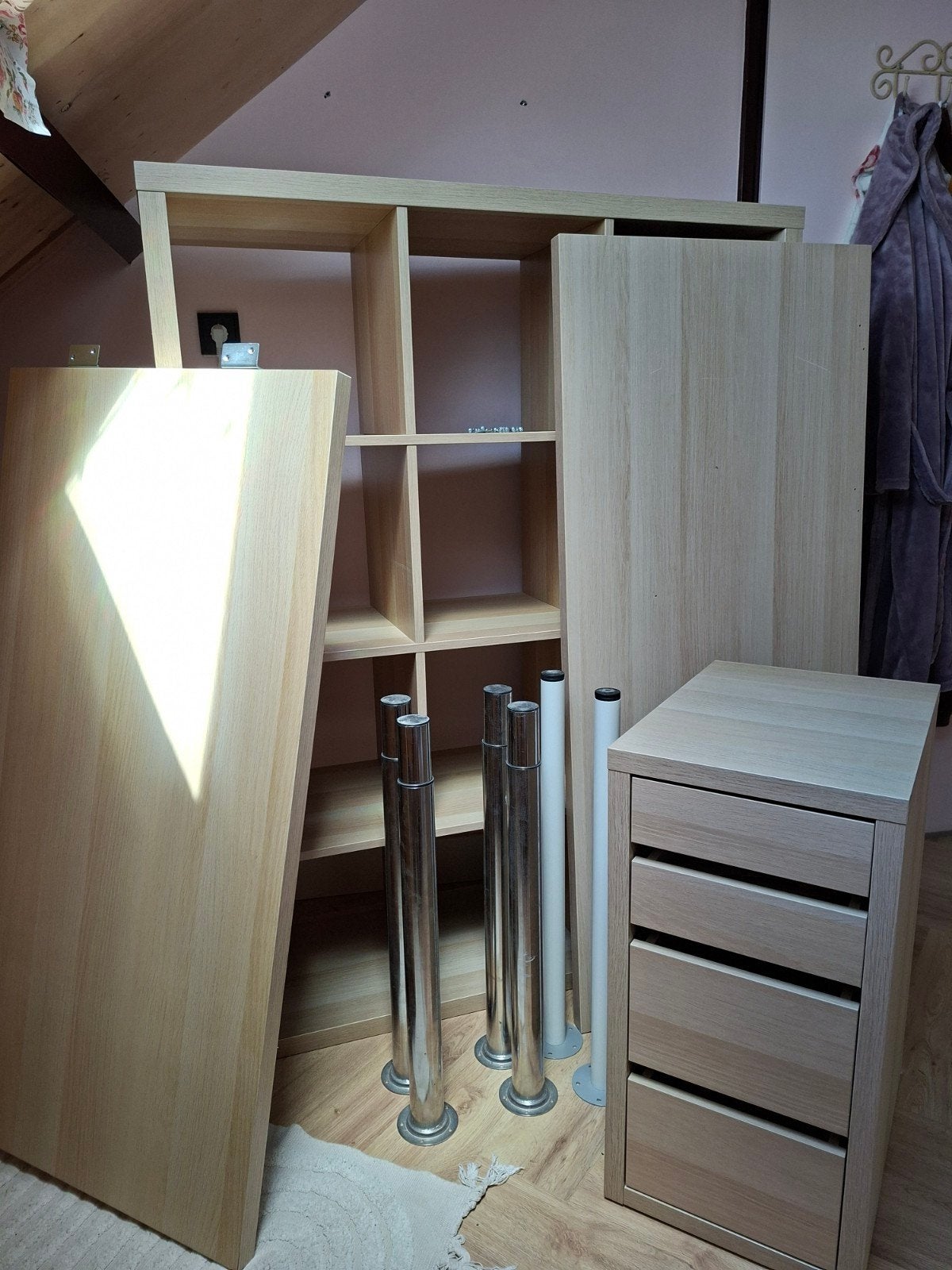 IKEA KALAX hoekbureau met poten, vakkenkast en ladekast, Ophalen, 25 tot 50 cm, 50 tot 100 cm, Minder dan 100 cm