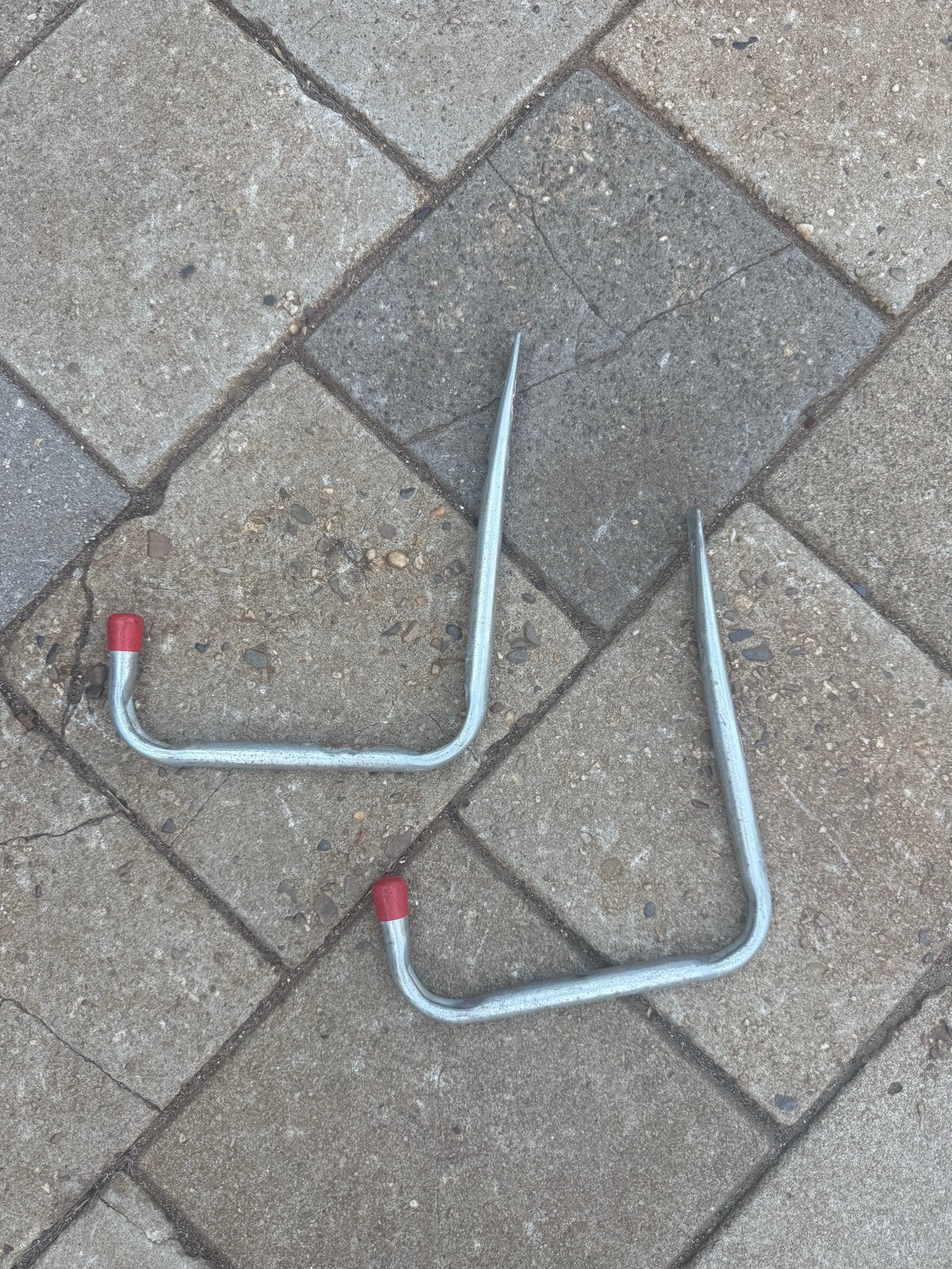 Set van 2 garagehaken - Opberghaken voor gereedschap, Huis en Inrichting, Woonaccessoires | Overige, Ophalen, Gebruikt, Zilver
